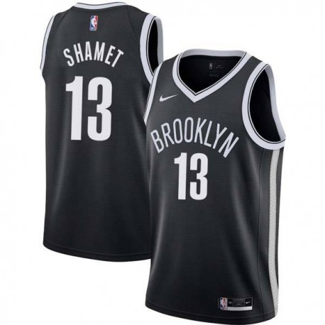 White Landry Shamet Nets #13 Twill Basketball Jersey