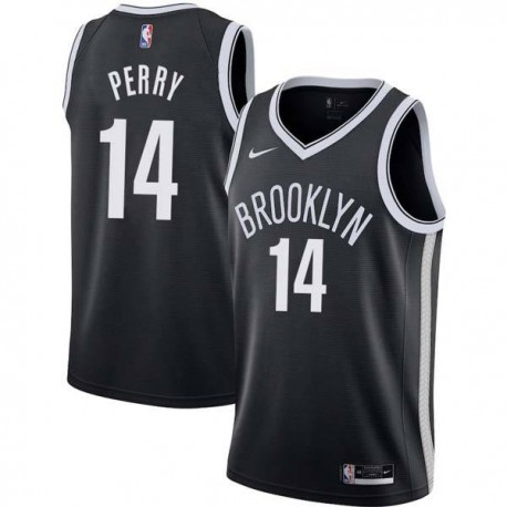 Red Reggie Perry Nets #14 Twill Basketball Jersey