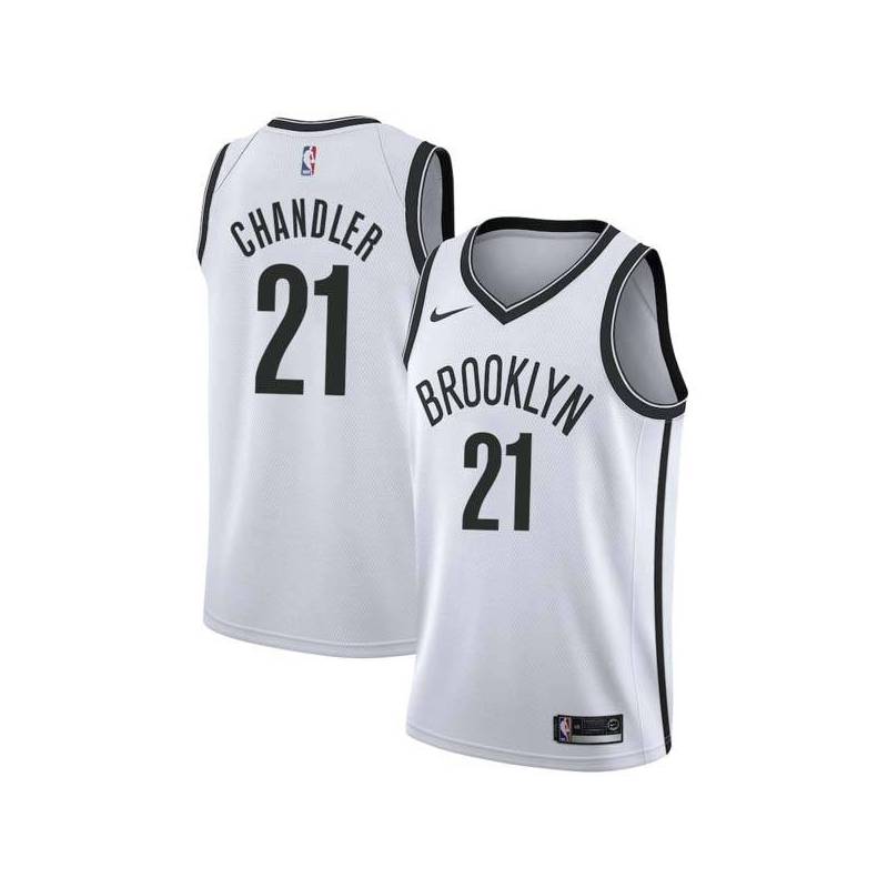 Black Wilson Chandler Nets #21 Twill Basketball Jersey