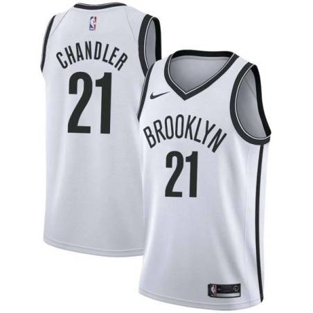 Black Wilson Chandler Nets #21 Twill Basketball Jersey