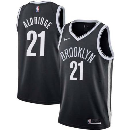 White LaMarcus Aldridge Nets #21 Twill Basketball Jersey