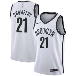 White Iman Shumpert Nets #21 Twill Basketball Jersey