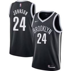White Alize Johnson Nets #24 Twill Basketball Jersey