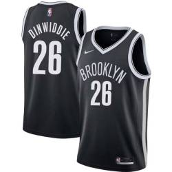 White Spencer Dinwiddie Nets #26 Twill Basketball Jersey