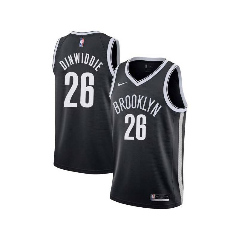 White Spencer Dinwiddie Nets #26 Twill Basketball Jersey