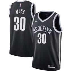 Black Dzanan Musa Nets #30 Twill Basketball Jersey