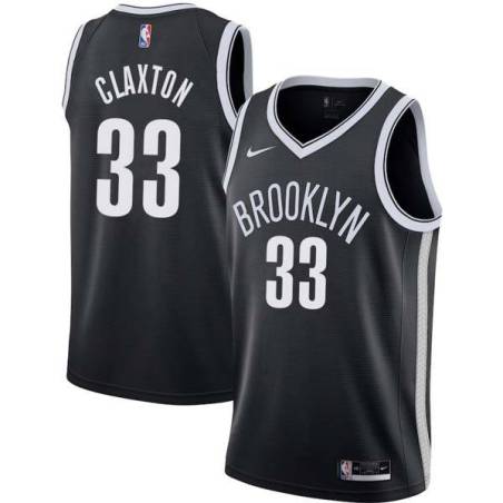Black Nic Claxton Nets #33 Twill Basketball Jersey