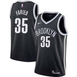 White Kenneth Faried Nets #35 Twill Basketball Jersey