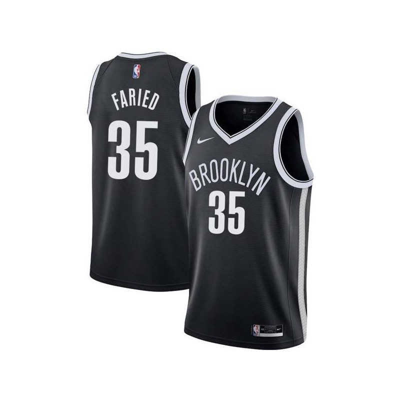 White Kenneth Faried Nets #35 Twill Basketball Jersey