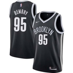 Red DeAndre' Bembry Nets #95 Twill Basketball Jersey