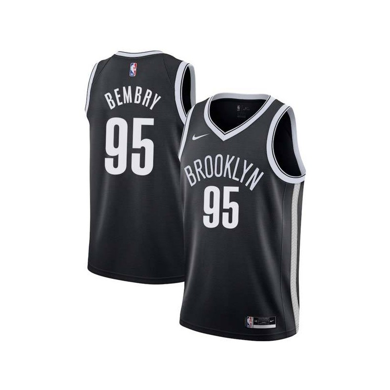 Red DeAndre' Bembry Nets #95 Twill Basketball Jersey