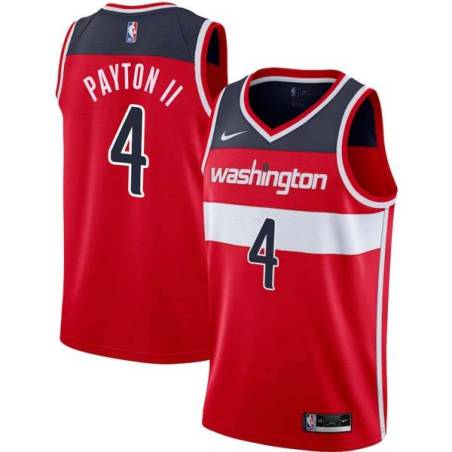 Red Gary Payton II Wizards #4 Twill Basketball Jersey