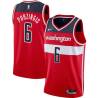 Red Kristaps Porzingis Wizards #6 Twill Basketball Jersey