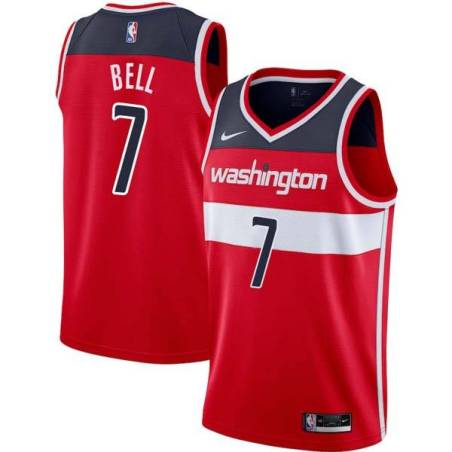 Red Jordan Bell Wizards #7 Twill Basketball Jersey