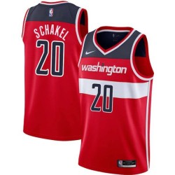 Red Jordan Schakel Wizards #20 Twill Basketball Jersey