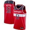 Red Tremont Waters Wizards #51 Twill Basketball Jersey