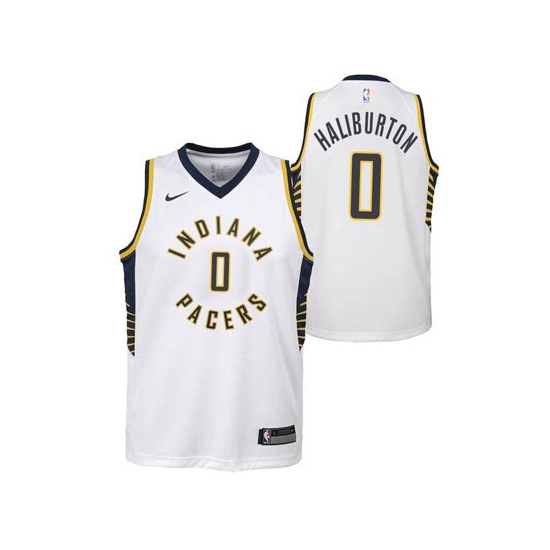 White Tyrese Haliburton Pacers #0 Twill Basketball Jersey