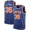 Blue Jim Cleamons Twill Basketball Jersey -Knicks #35 Cleamons Twill Jerseys, FREE SHIPPING