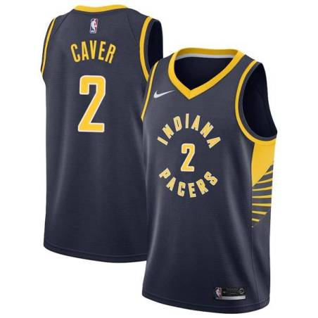 Navy Ahmad Caver Pacers #2 Twill Basketball Jersey