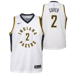 White Ahmad Caver Pacers #2 Twill Basketball Jersey