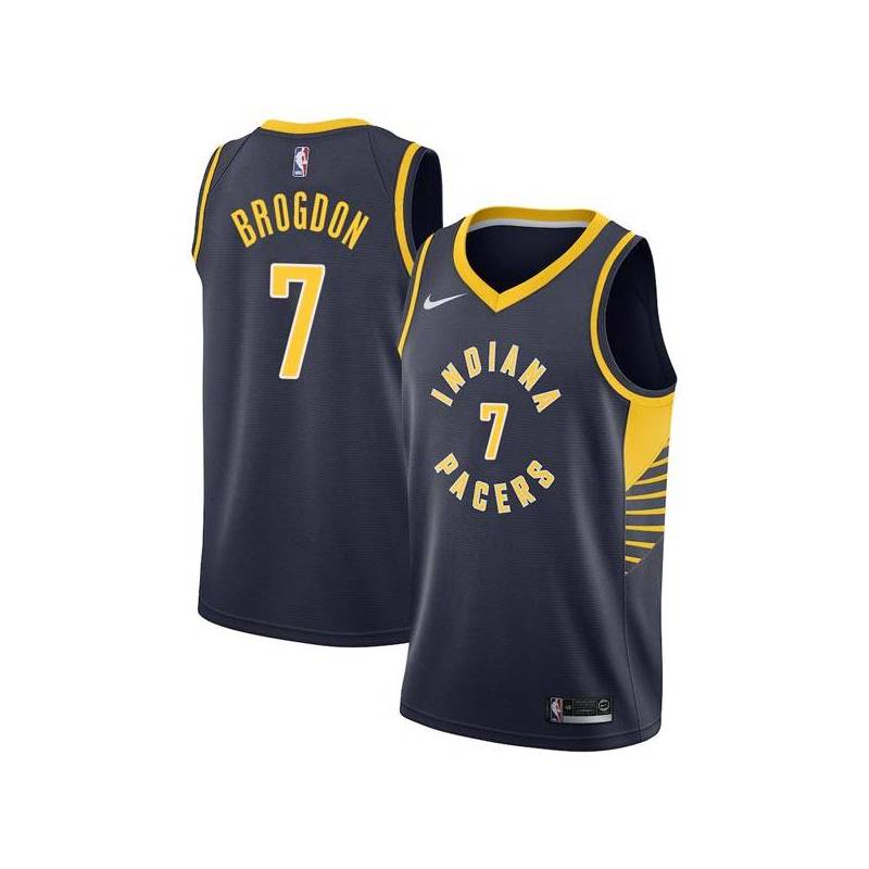 Navy Malcolm Brogdon Pacers #7 Twill Basketball Jersey