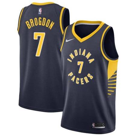 Navy Malcolm Brogdon Pacers #7 Twill Basketball Jersey