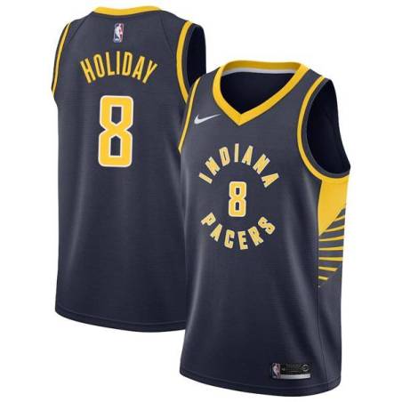 Navy Justin Holiday Pacers #8 Twill Basketball Jersey