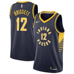 Navy Oshae Brissett Pacers #12 Twill Basketball Jersey
