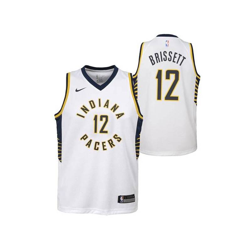 White Oshae Brissett Pacers #12 Twill Basketball Jersey