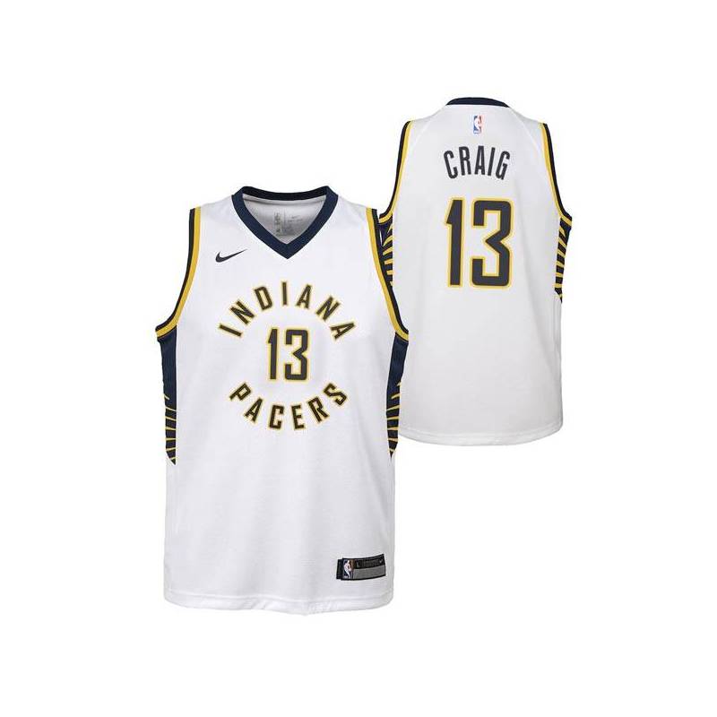 White Torrey Craig Pacers #13 Twill Basketball Jersey