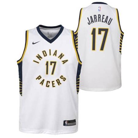 White DeJon Jarreau Pacers #17 Twill Basketball Jersey