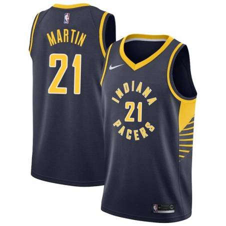 Navy Kelan Martin Pacers #21 Twill Basketball Jersey