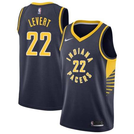 Navy Caris LeVert Pacers #22 Twill Basketball Jersey