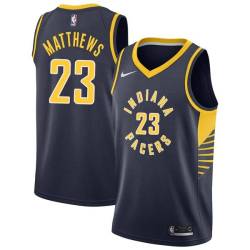 Navy Wesley Matthews Pacers #23 Twill Basketball Jersey