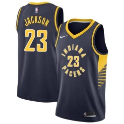 Navy Isaiah Jackson Pacers #23 Twill Basketball Jersey
