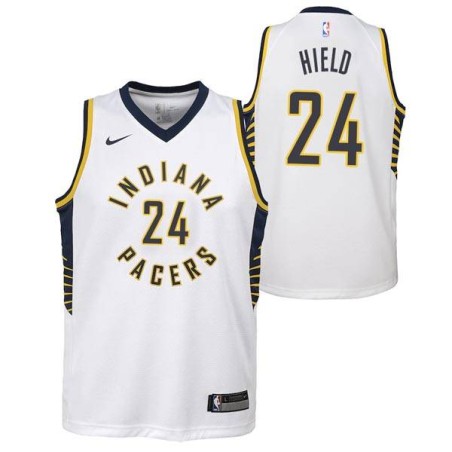 White Buddy Hield Pacers #24 Twill Basketball Jersey