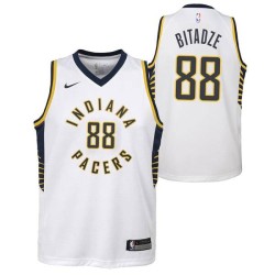 White Goga Bitadze Pacers #88 Twill Basketball Jersey