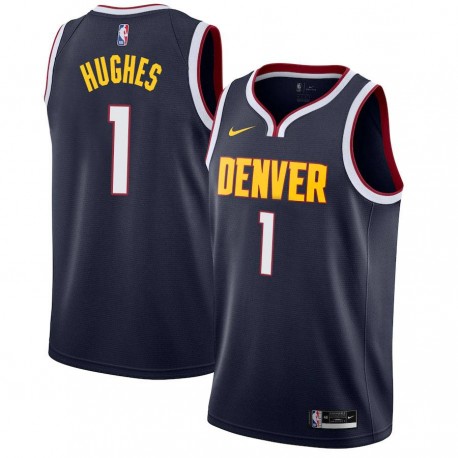 Navy Nuggets #1 Eddie Hughes Twill Basketball Jersey