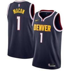 Navy Nuggets #1 Mark Macon Twill Basketball Jersey