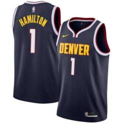 Navy Nuggets #1 Jordan Hamilton Twill Basketball Jersey