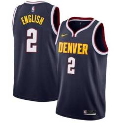 Navy Nuggets #2 Alex English Twill Basketball Jersey