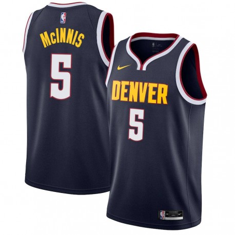 Navy Nuggets #5 Jeff McInnis Twill Basketball Jersey