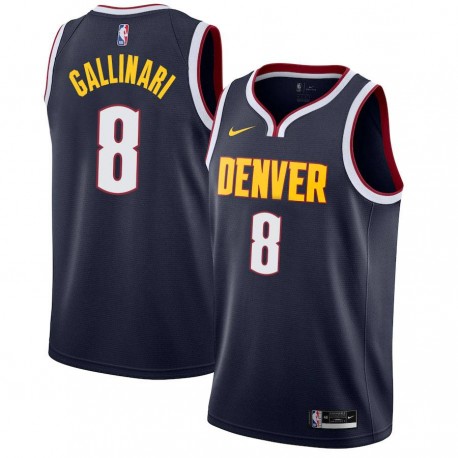 Navy Nuggets #8 Danilo Gallinari Twill Basketball Jersey