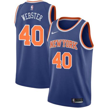 Blue Marvin Webster Twill Basketball Jersey -Knicks #40 Webster Twill Jerseys, FREE SHIPPING