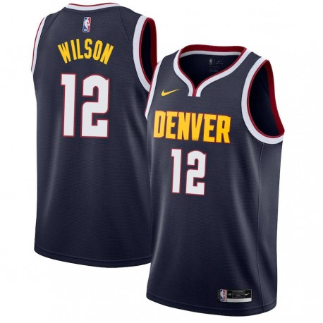 Navy Nuggets #12 Steve Wilson Twill Basketball Jersey