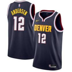 Navy Nuggets #12 Chris Andersen Twill Basketball Jersey