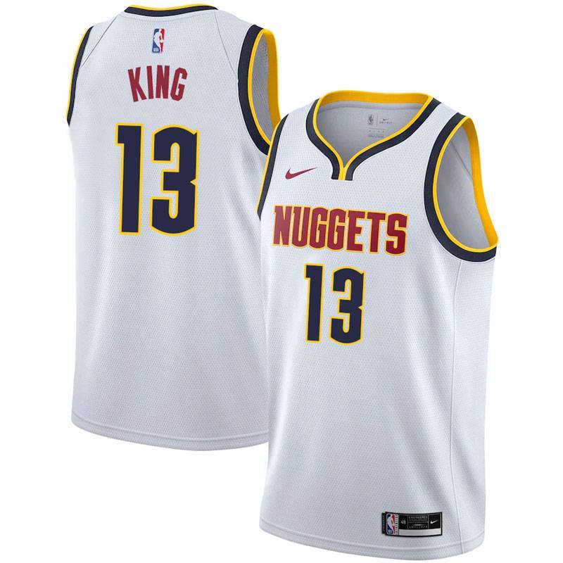 White Nuggets #13 Jimmy King Twill Basketball Jersey