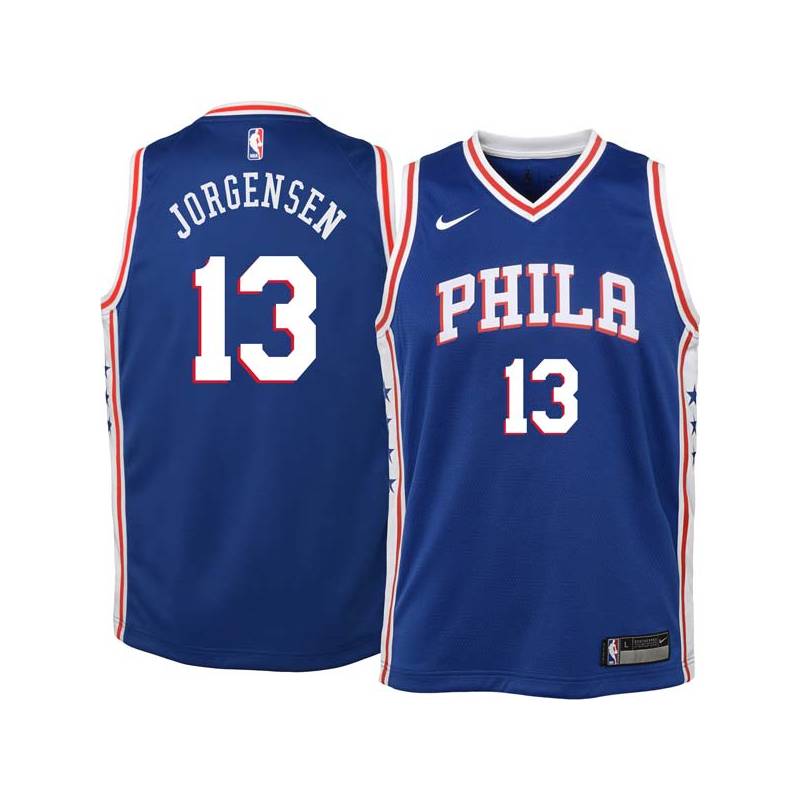 Blue Noble Jorgensen Twill Basketball Jersey -76ers #13 Jorgensen Twill Jerseys, FREE SHIPPING