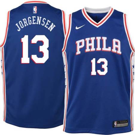 Blue Noble Jorgensen Twill Basketball Jersey -76ers #13 Jorgensen Twill Jerseys, FREE SHIPPING