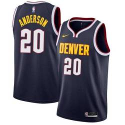 Navy Nuggets #20 Dwight Anderson Twill Basketball Jersey